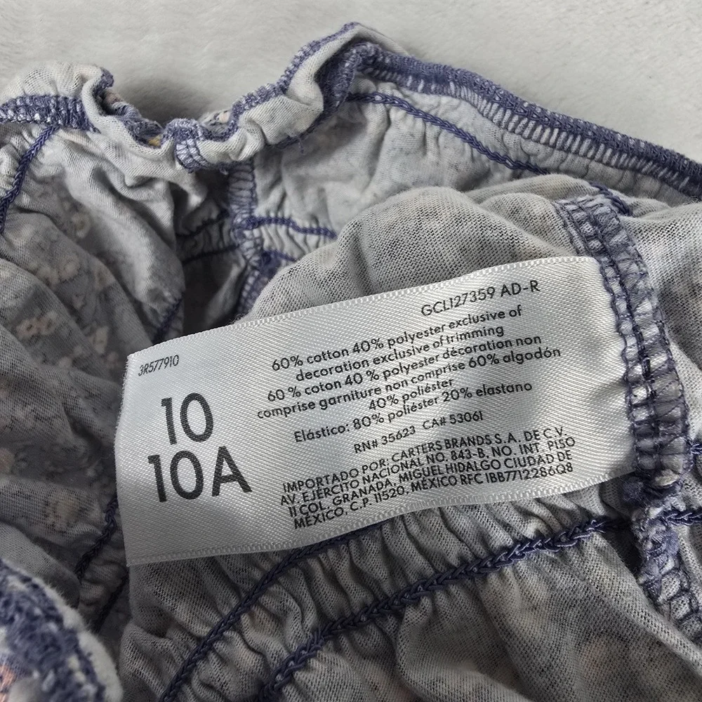 Oshkosh B'gosh Kid Girls Floral Print Smocked Shirt Size‎ 10 Purple
